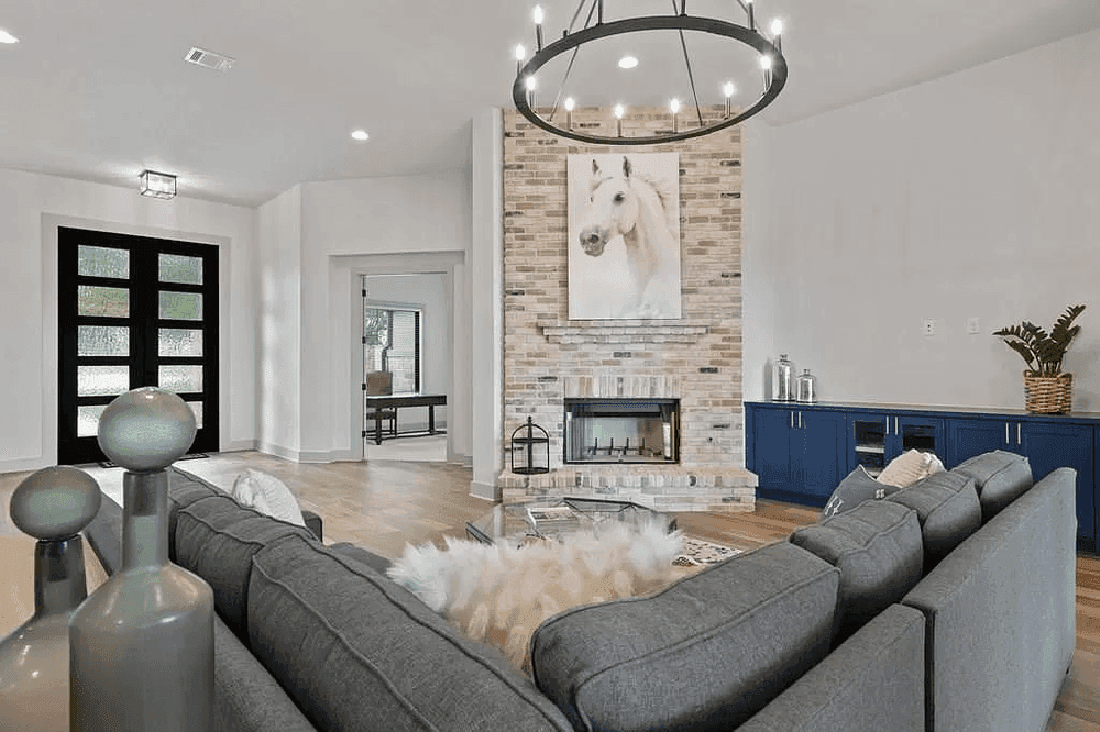 Interior view of a beautifully completed custom Hill Country home in Georgetown, Texas