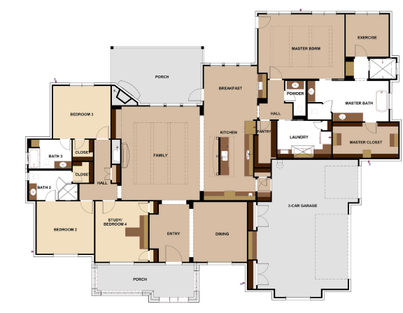 Architectural blueprint floor plan design of The Navidad custom home
